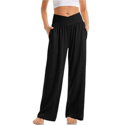 Summer Pants- Wide-Leg Pants Perfect for Everyday Casual Outfits- Black- Pekosa Women Fashion