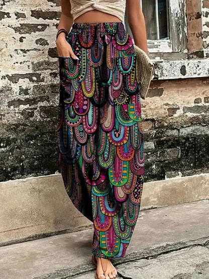 Summer Pants - Vibrant Boho Harem Pants for Yoga & Casual Wear