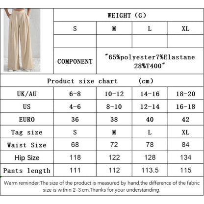 Summer Pants- Women Elegant Pleated Wide-Leg Trousers for Any Season- - Pekosa Women Fashion