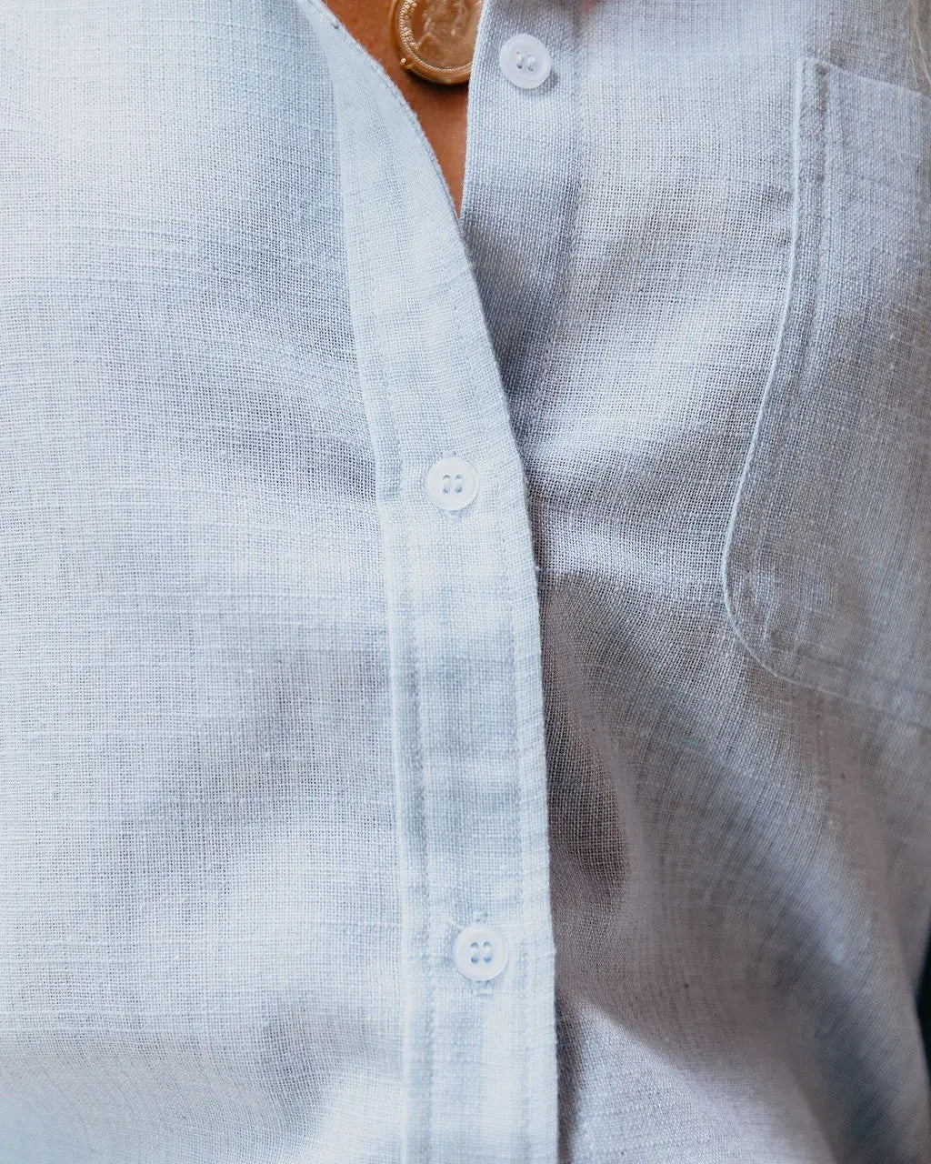 Cotton-Linen See-Through Shirt for Women