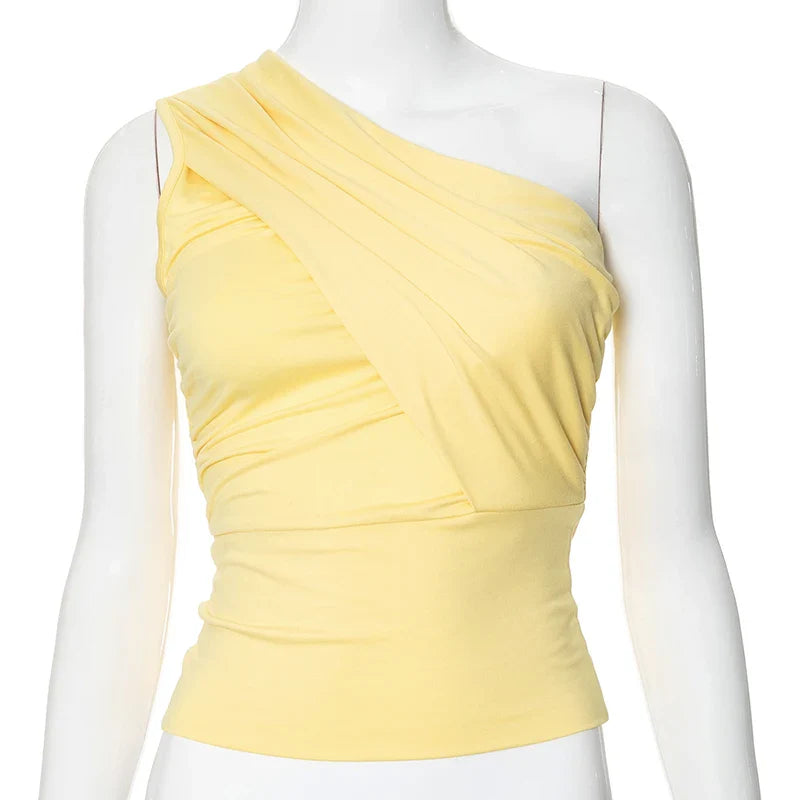 Summer One-Shoulder Side Detail Top for Sunny Days