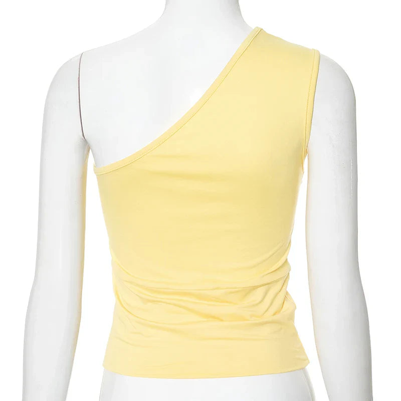 Summer One-Shoulder Side Detail Top for Sunny Days