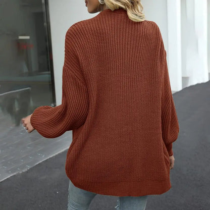 Sweater Cardigans- Chunky Knit Open Front Sweater Cozy Cardigan- - Pekosa Women Fashion