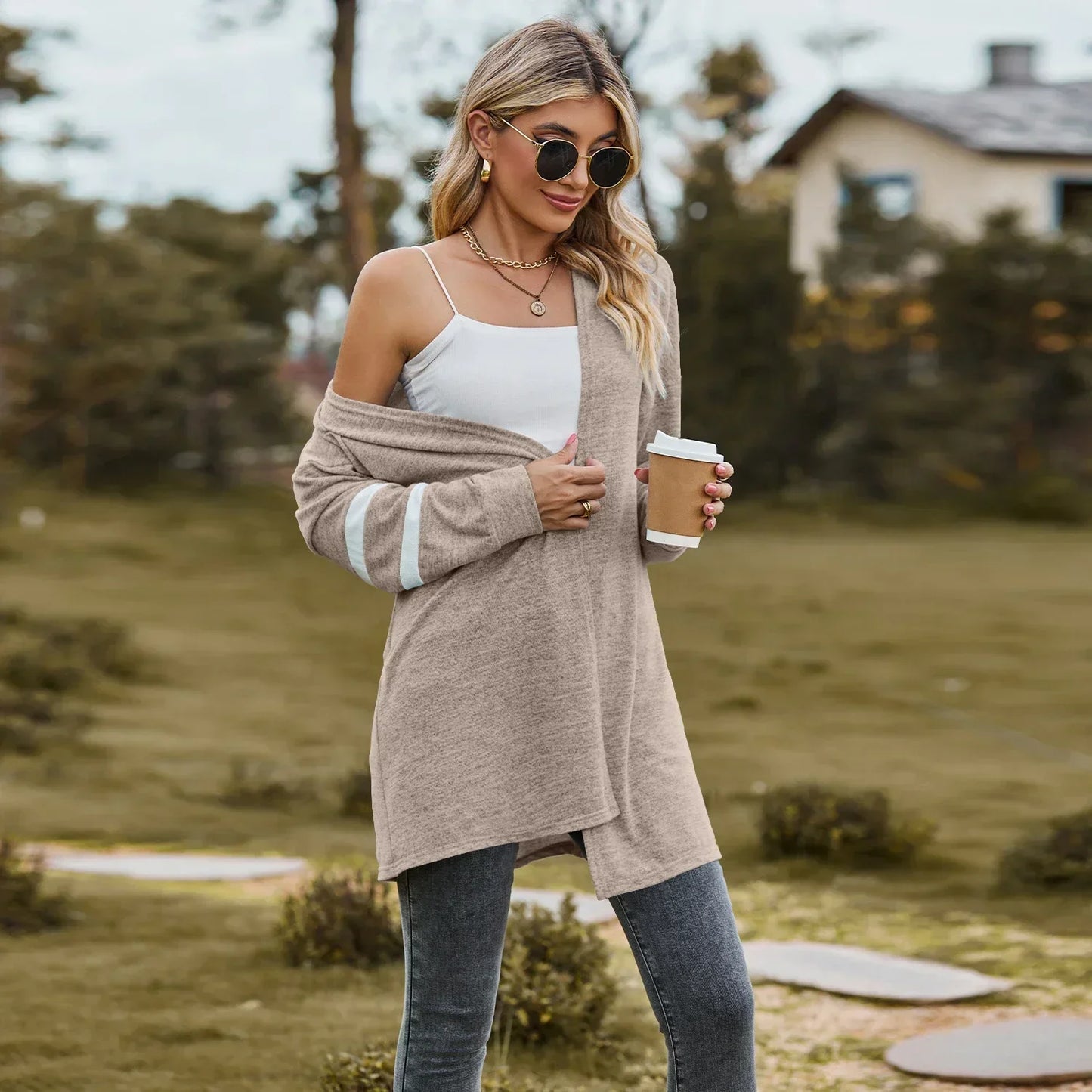 Sweater Cardigans- Essential Women's Cardigan for Year-Round Fashion- - Pekosa Women Fashion