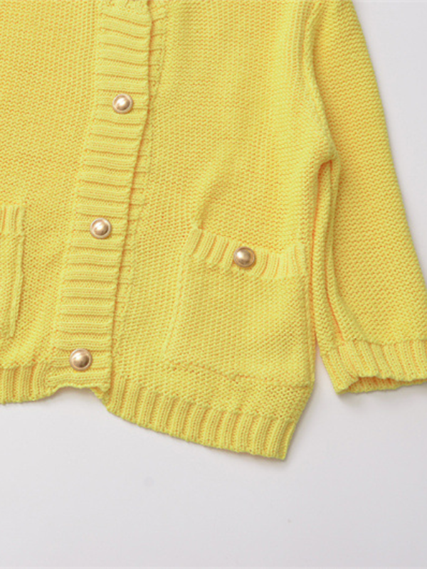 Sweater Cardigans- Fall Layering Piece Yellow Cardigan Sweater for Women- - Pekosa Women Fashion