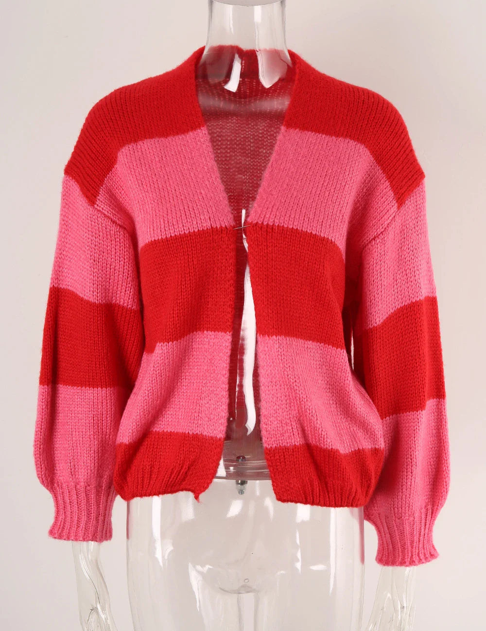 Sweater Cardigans- Pop of Personality Women Striped Cropped Cardigan Sweater- - Pekosa Women Fashion