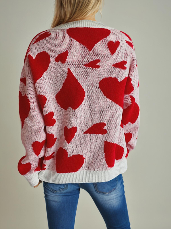 Sweater- Loose Fit Jumper Round Neck Love Print Boyfriend Sweater