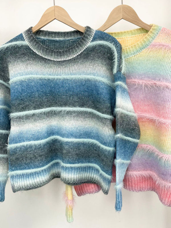 Sweaters - Boho Fringe Sweater Rainbow Jumper