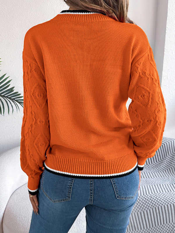 Sweaters - Cable-Knit Sweater for Fall Diamond Jumper