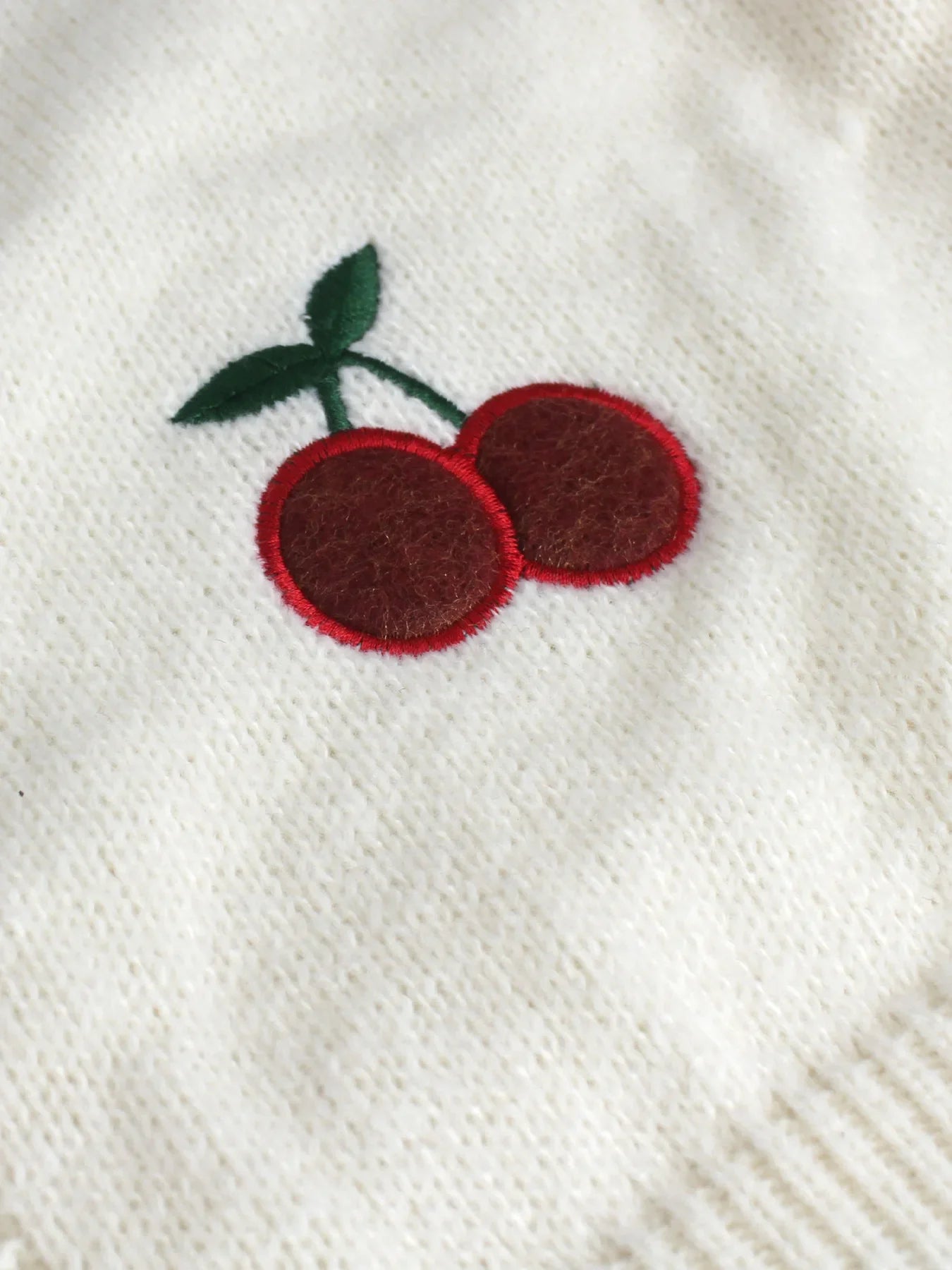 Sweaters- Cherry-Pick Embroidered Cardigan Sweater for Women- - Pekosa Women Fashion