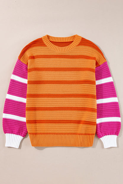 Sweaters - Colorblock Sweater for Fall/Winter Striped Jumper