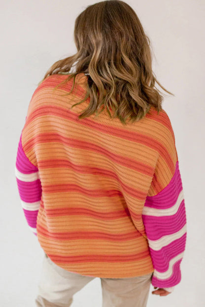 Sweaters - Colorblock Sweater for Fall/Winter Striped Jumper