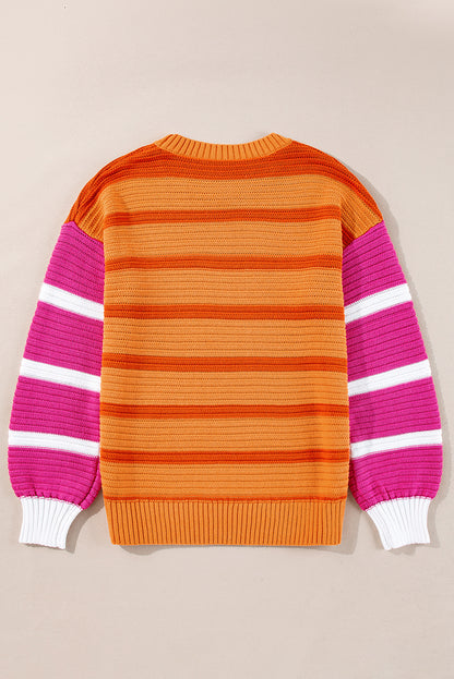 Sweaters - Colorblock Sweater for Fall/Winter Striped Jumper