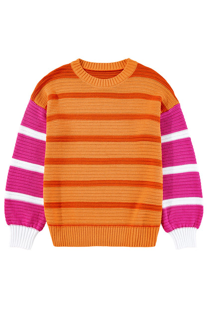 Sweaters - Colorblock Sweater for Fall/Winter Striped Jumper