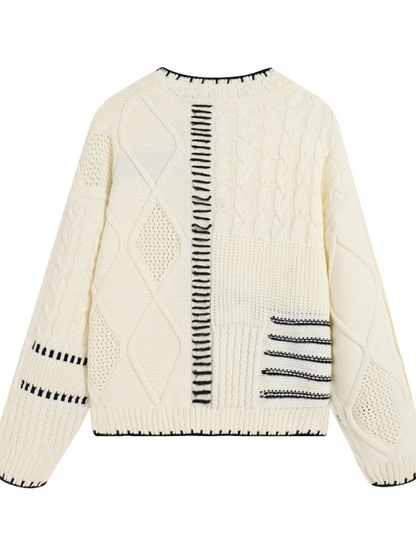 Sweaters- Comfy Knit Women's Hollow Braid Sweater for Cool Days- - Pekosa Women Fashion