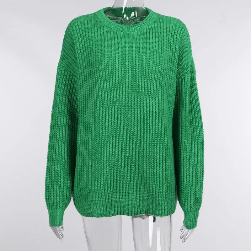 Sweaters - Crew Neck Loose Sweater for Chill Days