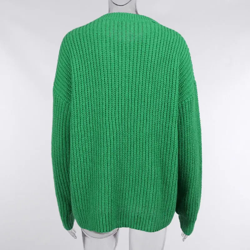 Sweaters - Crew Neck Loose Sweater for Chill Days