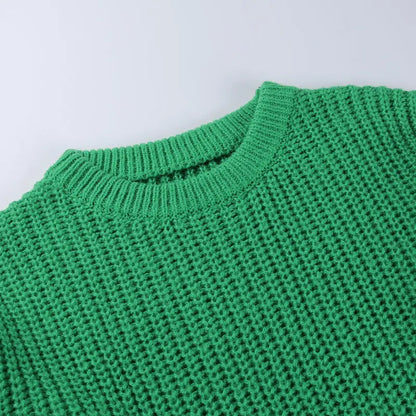 Sweaters - Crew Neck Loose Sweater for Chill Days