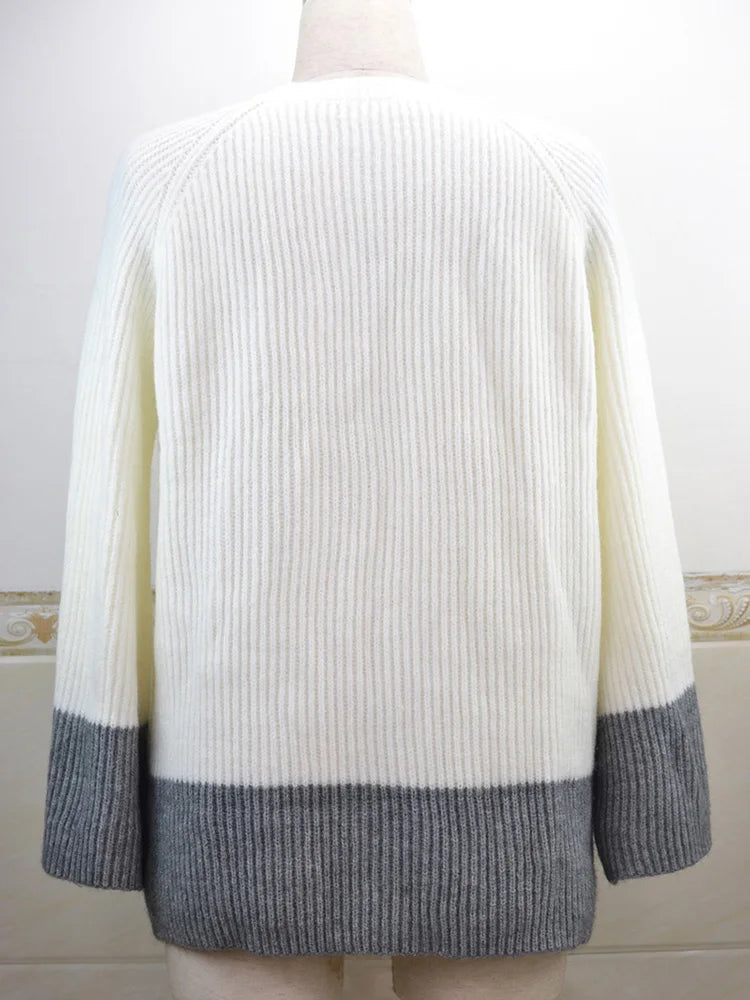 Sweaters - Crewneck Oversized Patchwork Sweaters