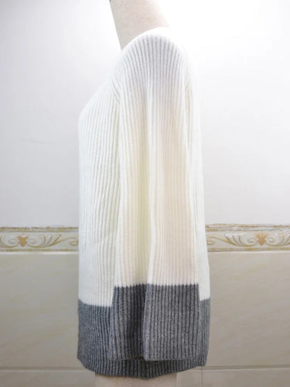 Sweaters - Crewneck Oversized Patchwork Sweaters