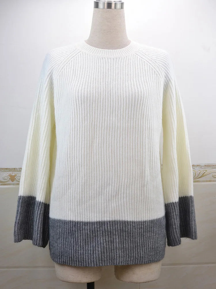 Sweaters - Crewneck Oversized Patchwork Sweaters