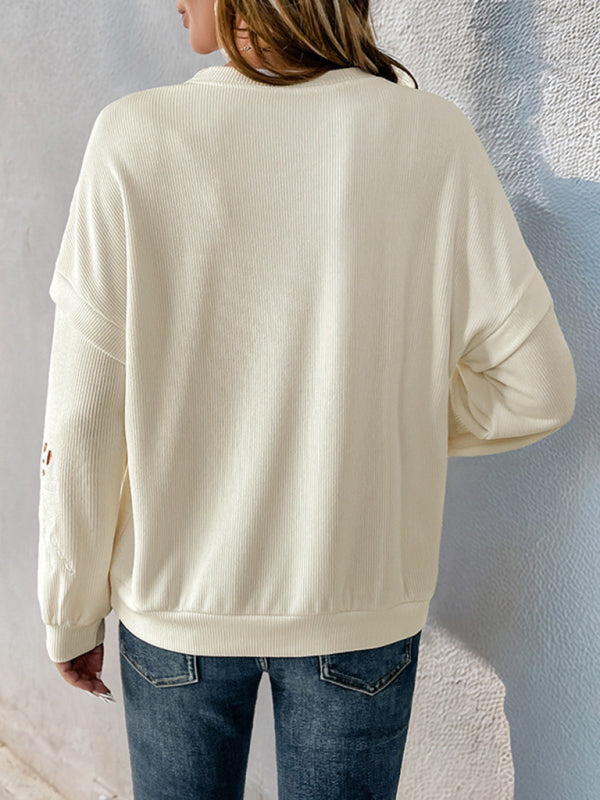 Sweaters - Embroidered Casual Oversized Sweater for All Seasons