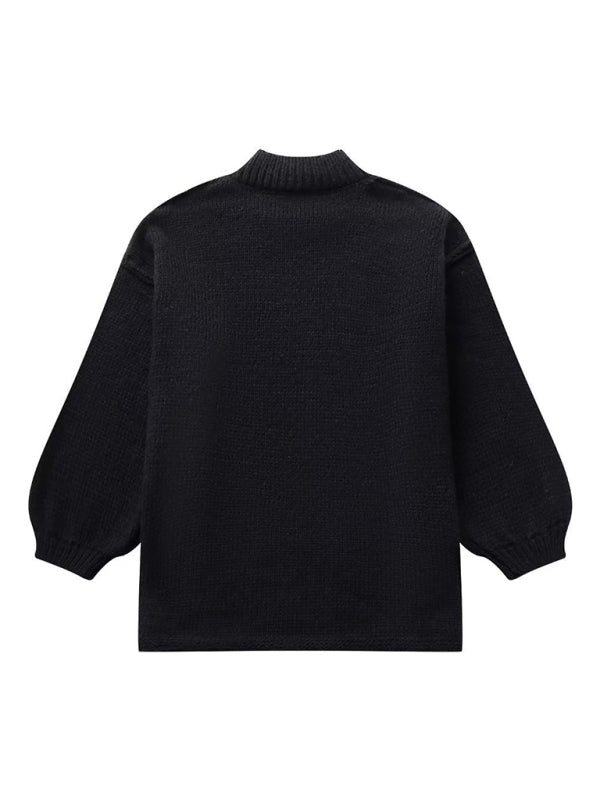 Sweaters - Exposed Seam Sweater Knit Oversized Jumper