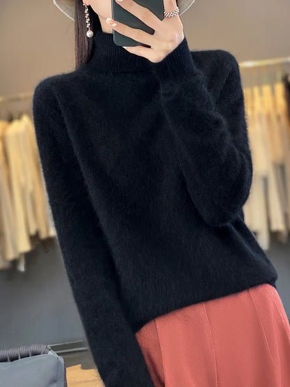 Sweaters - Fall/Winter Cashmere Sweater for Women Turtleneck Jumper