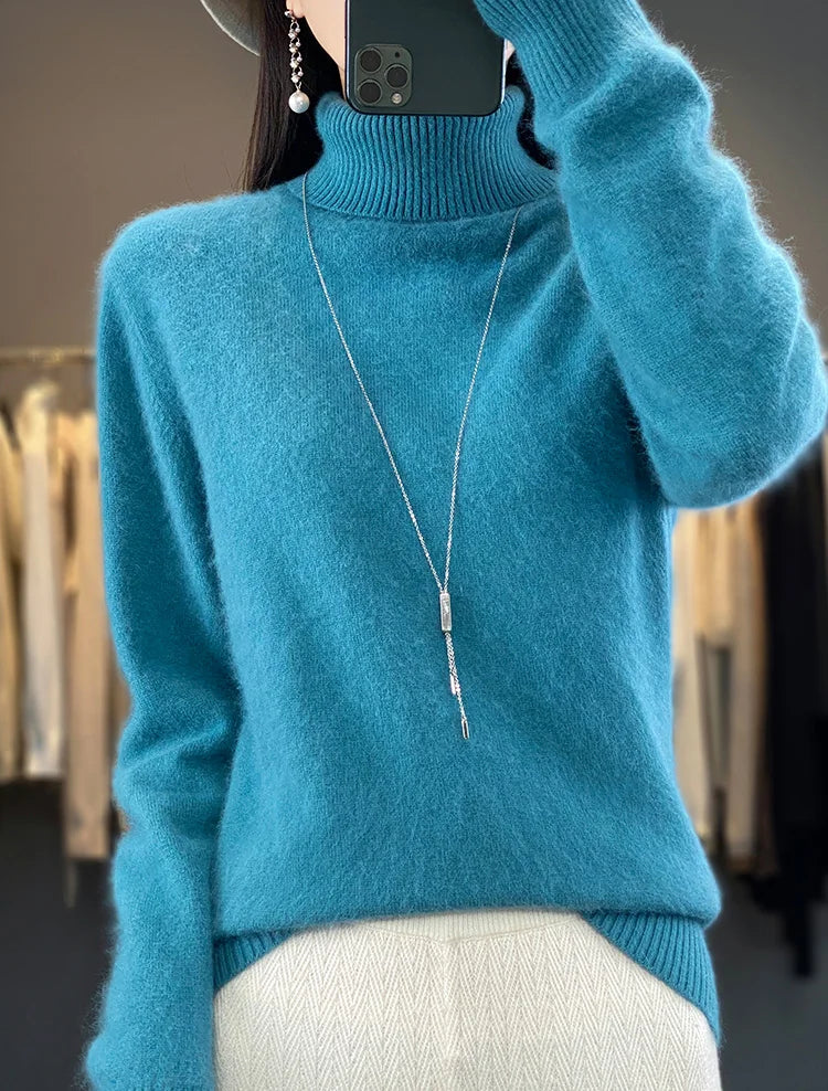 Sweaters - Fall/Winter Cashmere Sweater for Women Turtleneck Jumper