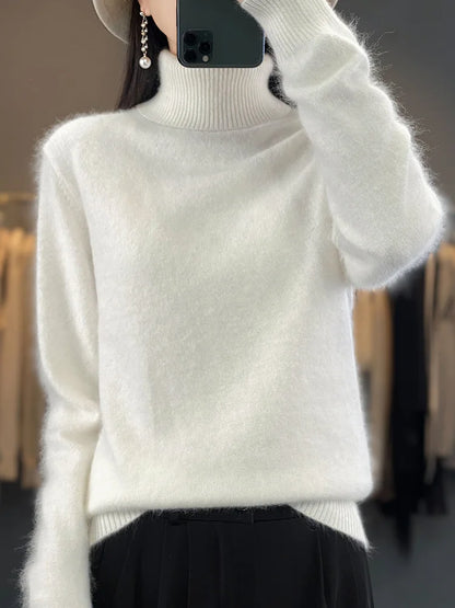 Sweaters - Fall/Winter Cashmere Sweater for Women Turtleneck Jumper