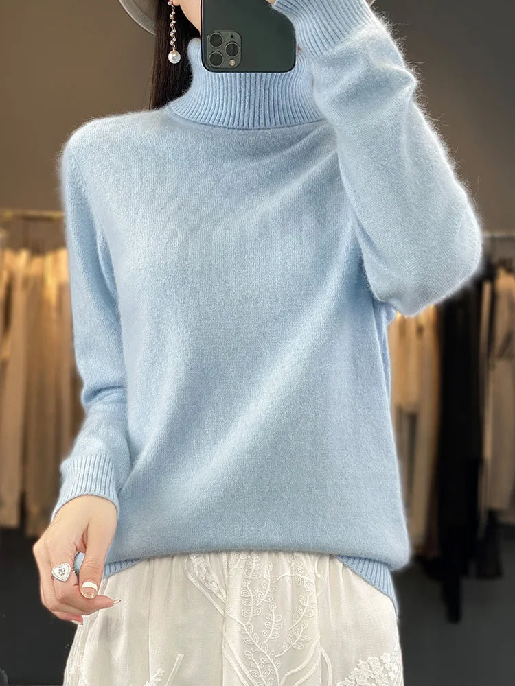 Sweaters - Fall/Winter Cashmere Sweater for Women Turtleneck Jumper