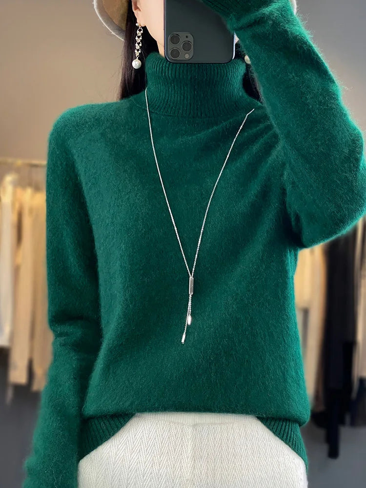 Sweaters - Fall/Winter Cashmere Sweater for Women Turtleneck Jumper