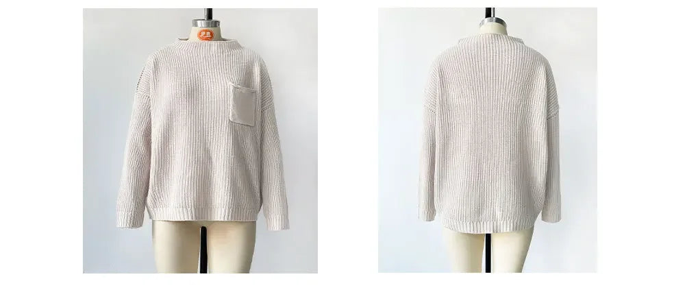 Sweaters-Fashion Cable Knit Oversized Sweater