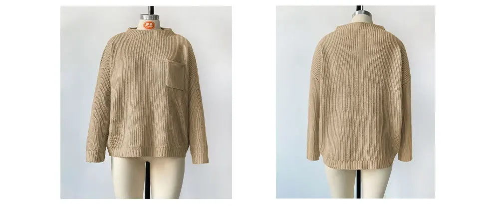 Sweaters-Fashion Cable Knit Oversized Sweater