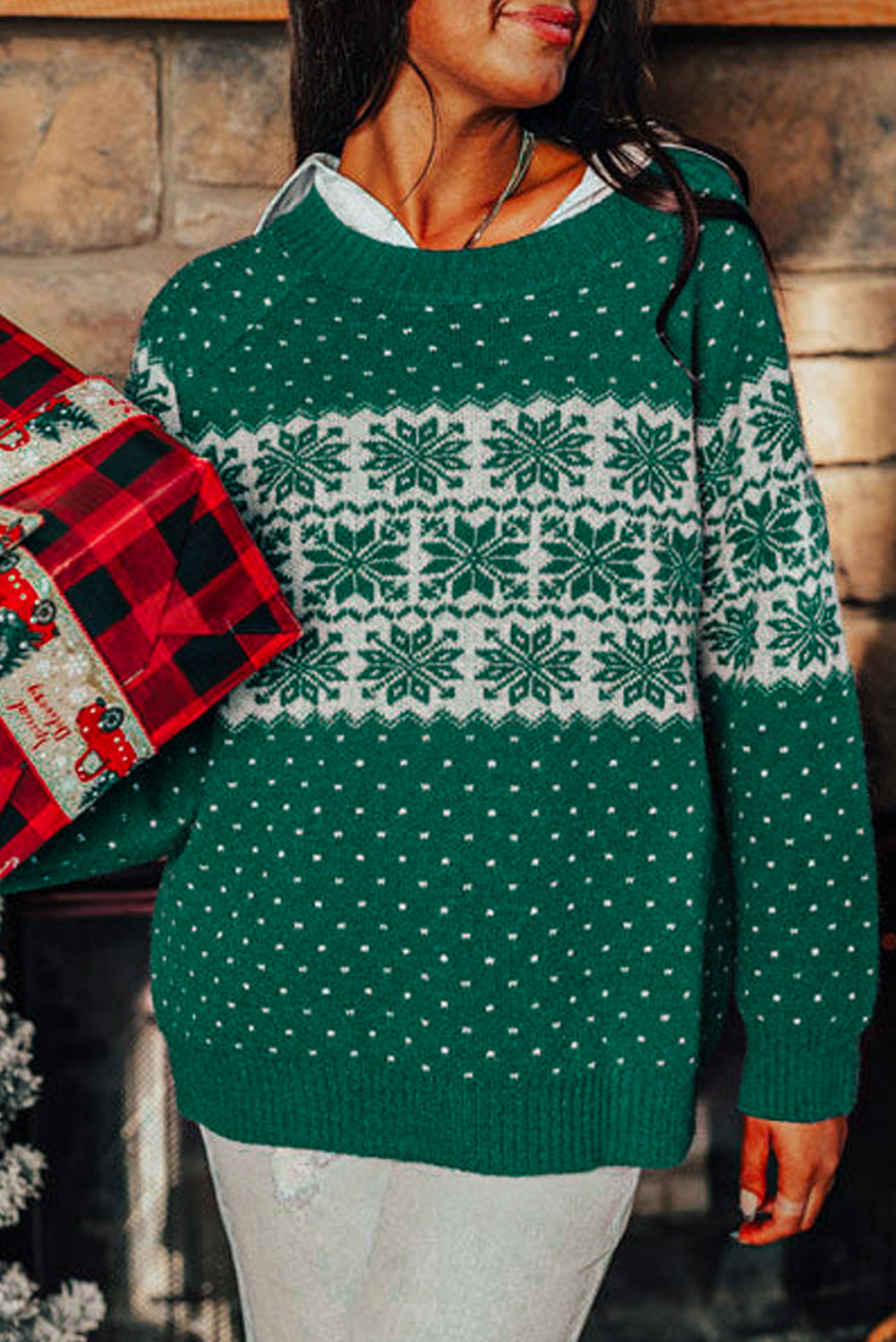 Sweaters - Festive Snowflake Christmas Sweater Holiday Jumper