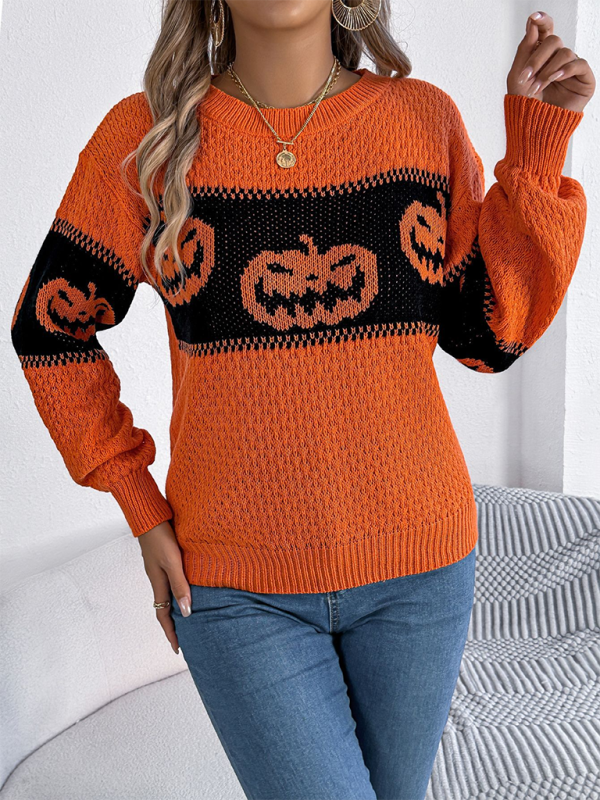 Sweaters - Halloween Pumpkin Face Sweater Autumn Festive Jumper