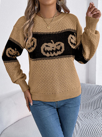 Sweaters - Halloween Pumpkin Face Sweater Autumn Festive Jumper