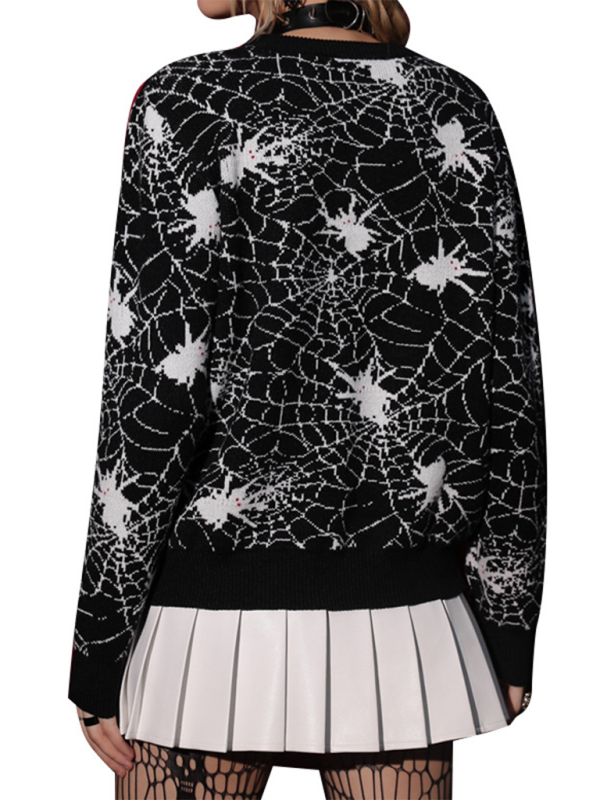 Sweaters - Halloween Spider Web Sweater Gothic Jumper