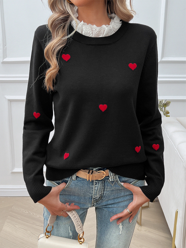 Heartfelt Jumper Bequemer grüner Pullover für Damen