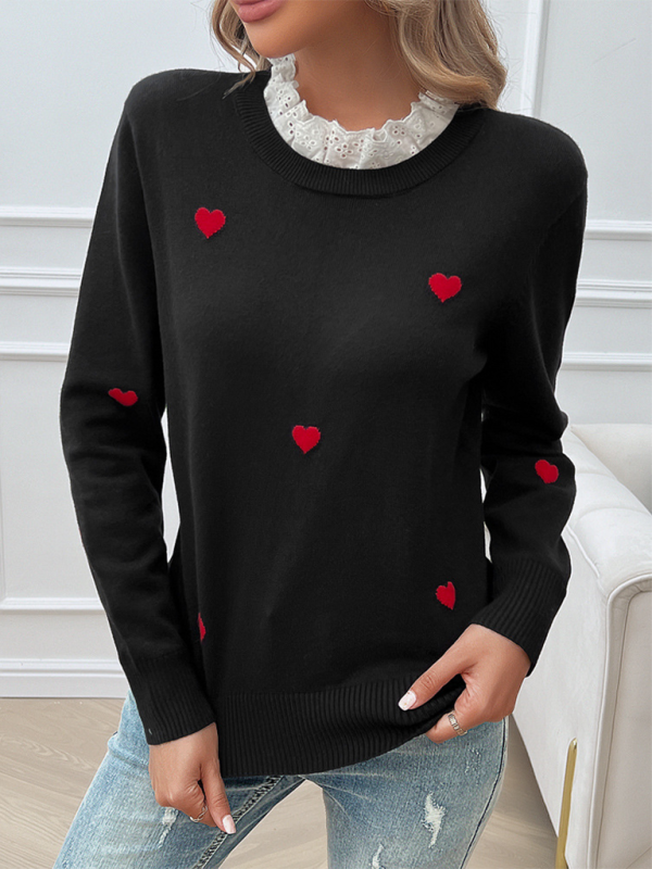 Heartfelt Jumper Comfy Green Sweater for Women