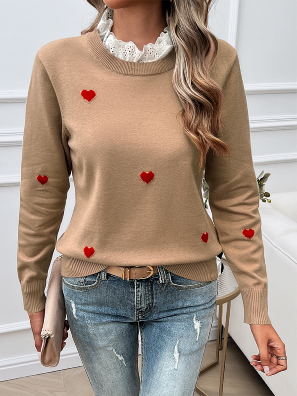 Heartfelt Jumper Bequemer grüner Pullover für Damen