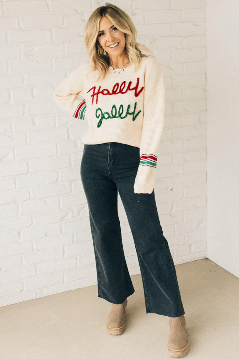 Sweaters - Holly Jolly Festive Sweater Christmas Jumper