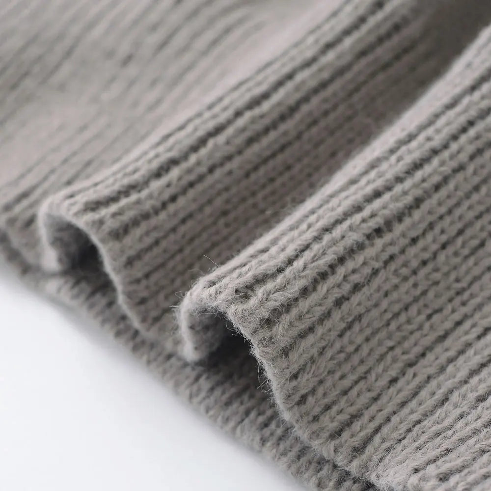 Sweaters - Minimalist High-Neck Sweater Gray Sleeveless Topper