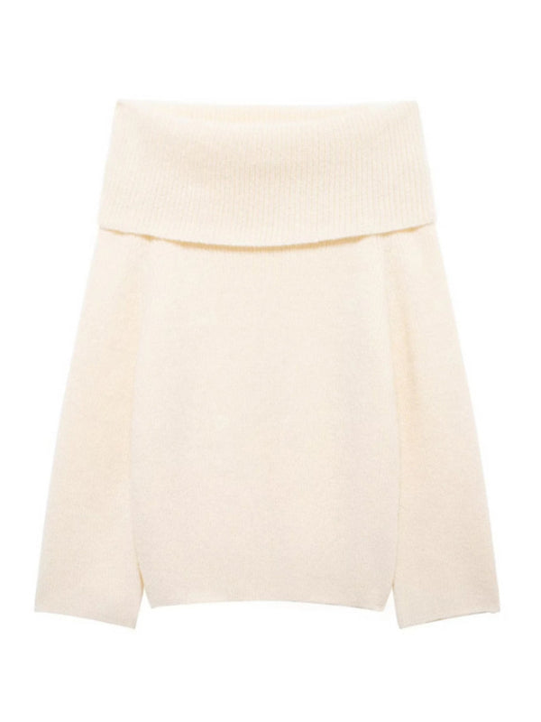 Sweaters - Off-Shoulder Knit Sweater Warmth & Style Jumper