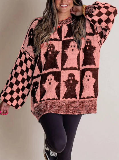 Sweaters - Oversized Halloween Sweater Ghost Jumper