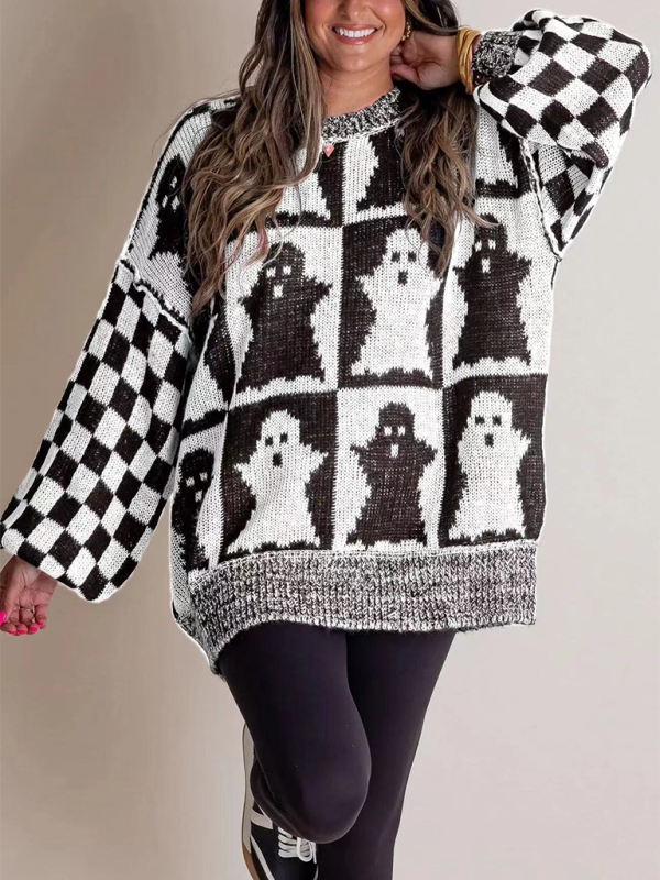 Sweaters - Oversized Halloween Sweater Ghost Jumper