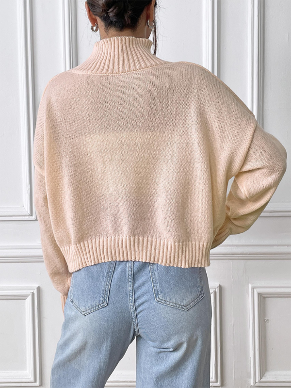 Sweaters - Oversized Pink Sweater with Lace Bow