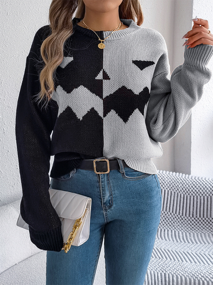 Sweaters - Pumpkin Spice Fair Isle Sweater Jumper for Halloween