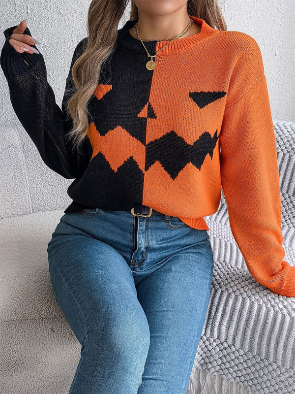 Sweaters - Pumpkin Spice Fair Isle Sweater Jumper for Halloween