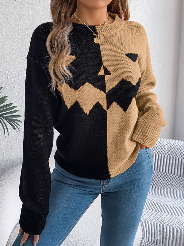 Sweaters - Pumpkin Spice Fair Isle Sweater Jumper for Halloween